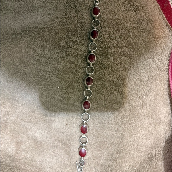 Vintage Taxco Mexican sterling silver red Jasper or coral bracelet - Picture 15 of 16